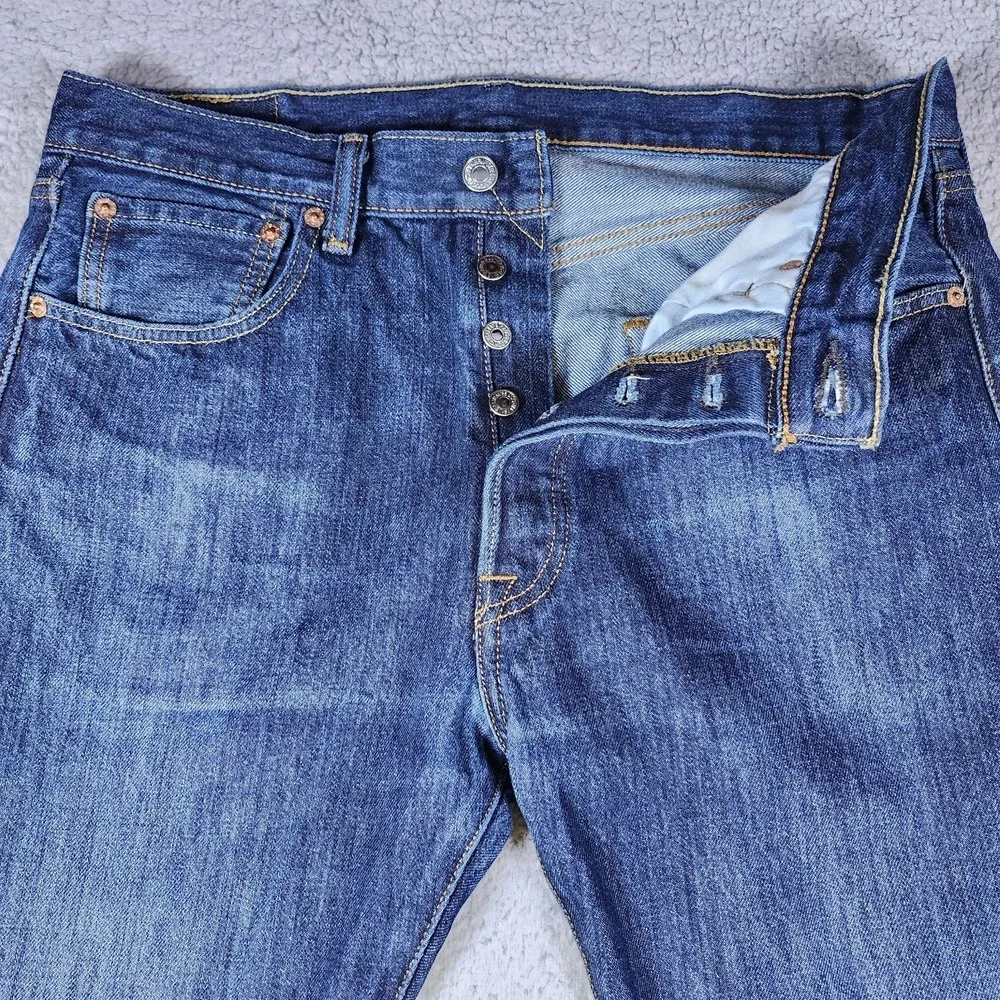 Levis 501 Jeans Mens 33x39 Blue Straight Leg Regular Fit‎ Medium Wash